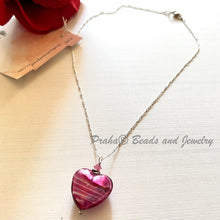 Load image into Gallery viewer, Murano Glass Pink &quot;Puffy&quot; Heart in Sterling Silver SPECIAL PRICE!
