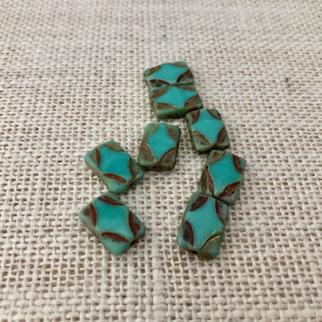 Czech Stained Glass Rectangle Beads