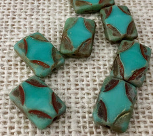 Czech Stained Glass Rectangle Beads
