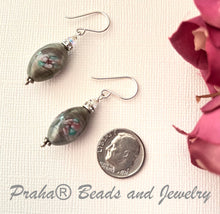 Load image into Gallery viewer, Czech Glass Gray Lampwork Earrings in Sterling Silver SPECIAL PRICE

