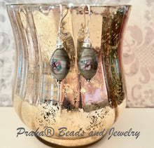 Load image into Gallery viewer, Czech Glass Gray Lampwork Earrings in Sterling Silver SPECIAL PRICE
