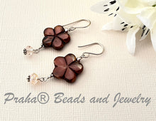 Load image into Gallery viewer, Czech Glass Pink Flower Earrings in Sterling Silver SPECIAL PRICE
