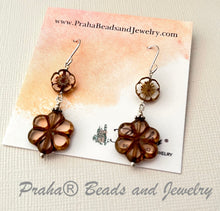 Load image into Gallery viewer, Czech Glass Pink Flower Earrings in Sterling Silver SPECIAL PRICE
