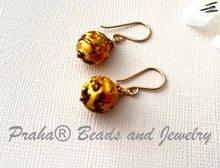 Load image into Gallery viewer, Czech Glass Gold Foil Earrings in 14K Gold Fill
