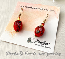 Load image into Gallery viewer, Czech Glass Orange Lampwork Earrings in 14K Gold Fill SPECIAL PRICE
