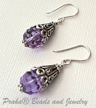Load image into Gallery viewer, Swarovski Crystal Lavender Earrings in Sterling Silver
