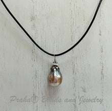 Load image into Gallery viewer, Baroque Freshwater Pearl Necklace in Leather
