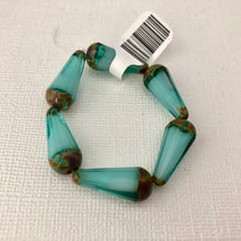 Load image into Gallery viewer, Faceted Dangle Drop Sea Green with Bronze Etched Finish
