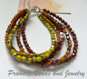 Czech Glass Multi-Strand African-Inspired Bracelet in Sterling Silver - SPECIAL PRICE!