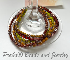 Czech Glass Multi-Strand African-Inspired Bracelet in Sterling Silver - SPECIAL PRICE!