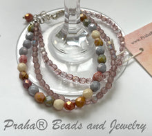 Load image into Gallery viewer, Czech Glass Multi-Strand Bracelet of Pastel Hues in Sterling Silver

