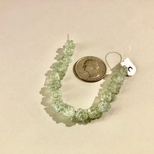 Side-Drilled Light Green Glass Flower Beads, Czech 5MM