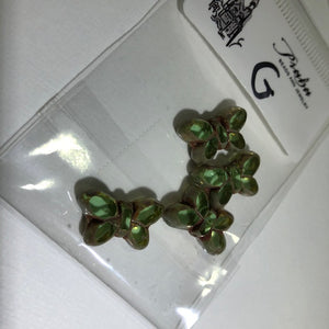 Czech Green Butterfly Table Cut Glass Beads