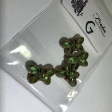 Load image into Gallery viewer, Czech Green Butterfly Table Cut Glass Beads
