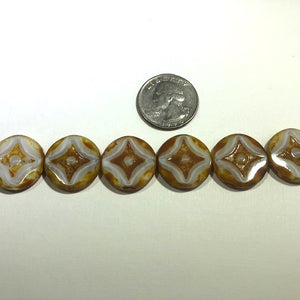 Large Coin Beads, Various Colors, Czech 20MM