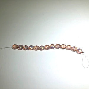 Pink Iridescent Odd-Shape Glass Beads, Czech 8MM