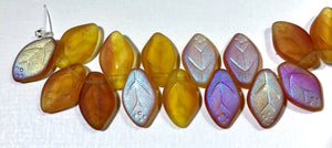 Czech Glass Leaf Beads, 12 x 8MM