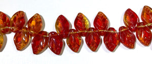 Czech Glass Leaf Beads, 12 x 8MM