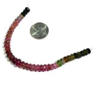 Pink and Green Tourmaline Rondells 4MM