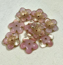 Load image into Gallery viewer, Pink Puffed Flower Beads, Czech 15MM
