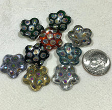 Load image into Gallery viewer, Puffed Flower Rainbow Beads, Czech 15MM
