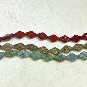 Czech Glass Marquis Table Cut Beads 12MM