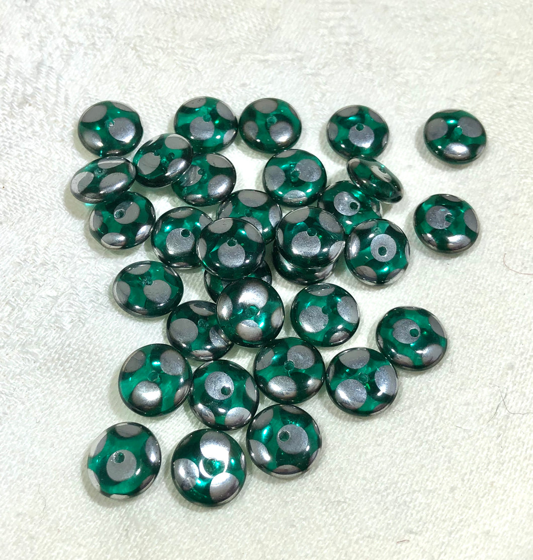 Small Glass Coin Beads, Various Colors, Czech 6MM