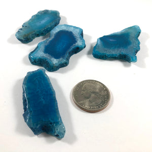 Steel Blue Sliced Agate, 40 MM x 28 MM