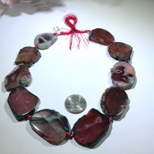 Load image into Gallery viewer, Huge Sliced Cranberry/Green Agate, 40 MM x 30 MM

