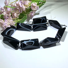 Load image into Gallery viewer, Large Rectangle Natural Black Agate, 28 MM x 22 M
