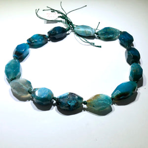Large Bright Blue and Aqua Agate Oval Stones, 20 MM - 15 MM