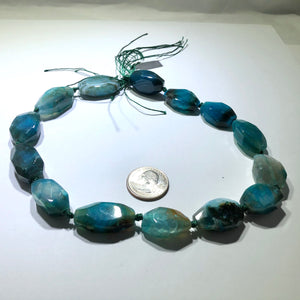 Large Bright Blue and Aqua Agate Oval Stones, 20 MM - 15 MM