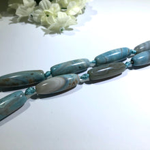 Load image into Gallery viewer, Natural Sky Blue Agate Tube Barrel,  10 MM x 30 MM
