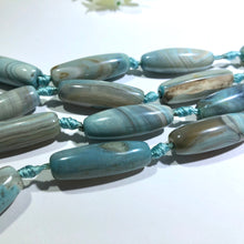 Load image into Gallery viewer, Natural Sky Blue Agate Tube Barrel,  10 MM x 30 MM
