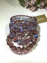 Load image into Gallery viewer, Mauve Czech Glass Memory Wire Bracelet
