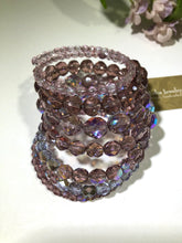 Load image into Gallery viewer, Mauve Czech Glass Memory Wire Bracelet
