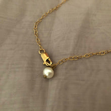 Load image into Gallery viewer, Large White Round Freshwater Pearl Necklace in 14K Gold Fill
