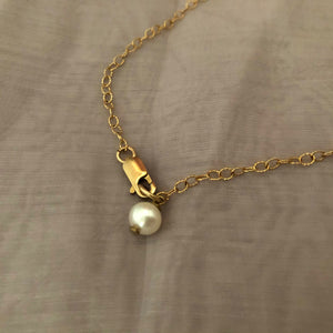 Large White Round Freshwater Pearl Necklace in 14K Gold Fill