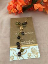 Load image into Gallery viewer, Tourmaline Drop Necklace, Dark Green and Black Tourmaline in 14K Gold Fill
