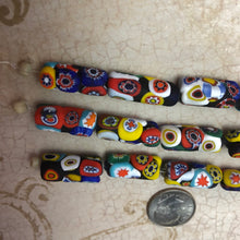 Load image into Gallery viewer, Murano Millefiori Multi-Color Tube Beads, 18MM
