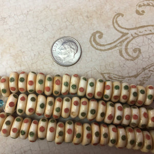 African Trade Beads Made of Bone, Coin Shape