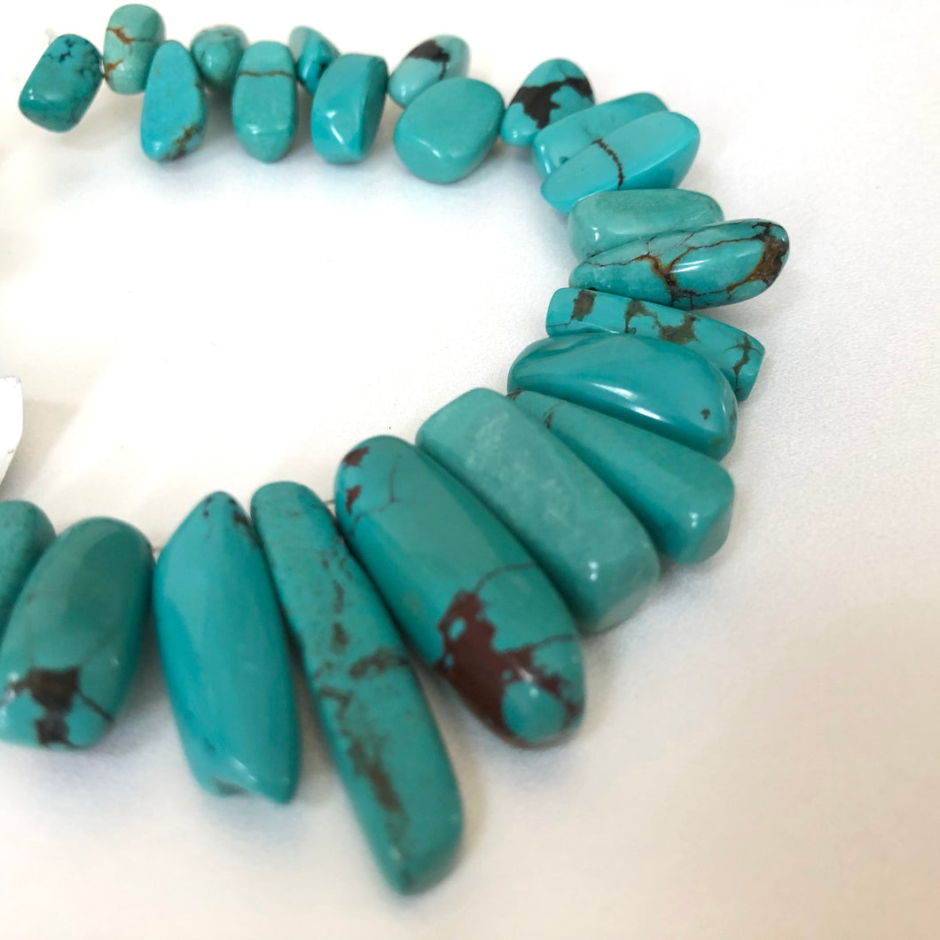 Top Drilled Square Cut Turquoise Daggers