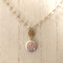Load image into Gallery viewer, Coin Pearl Sundance-Style Necklace in 14K Gold Fill
