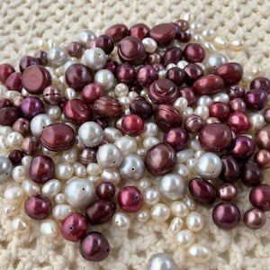 Red and Gray Freshwater Pearl Mix