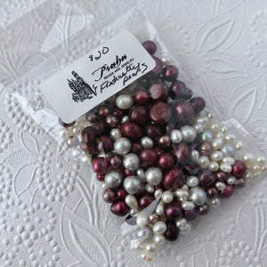Red and Gray Freshwater Pearl Mix