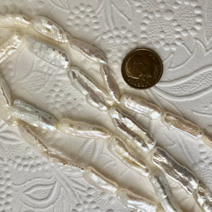 Creamy-White Freshwater Stick Pearls, 18MM