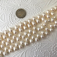 Load image into Gallery viewer, White Top Drilled Freshwater Pearls, 8MM
