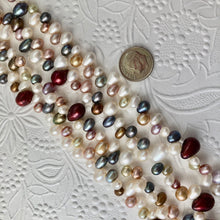 Load image into Gallery viewer, Multi-Color Strand Top Drilled Freshwater Pearls, 4MM - 8MM
