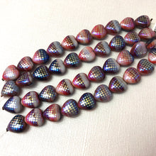 Load image into Gallery viewer, Puffed Glass Rainbow Hearts, Czech 12MM
