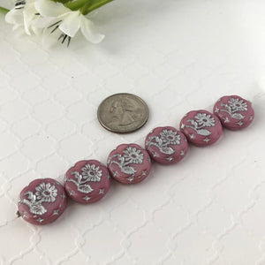 Daisy Flower Beads, Various Colors, Czech 18MM